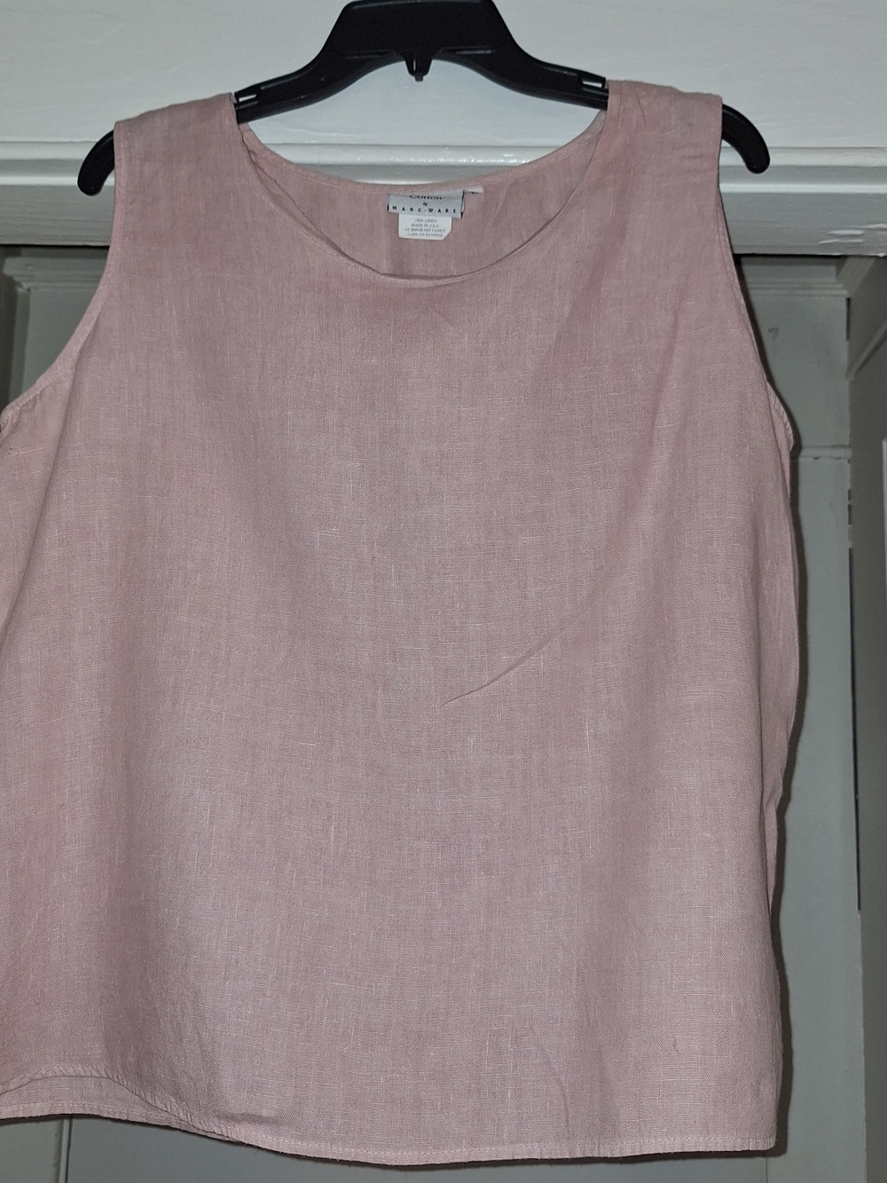 Hot Cotton Soft Pink Linen Sleeveless Tank. Size Large